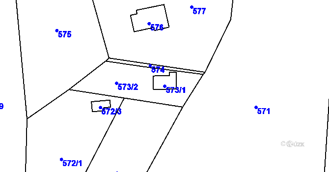 Parcela st. 573/1 v KÚ Libeň, Katastrální mapa