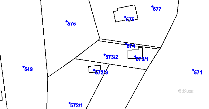 Parcela st. 573/2 v KÚ Libeň, Katastrální mapa