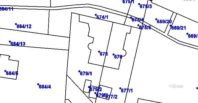 Parcela st. 678 v KÚ Libeň, Katastrální mapa