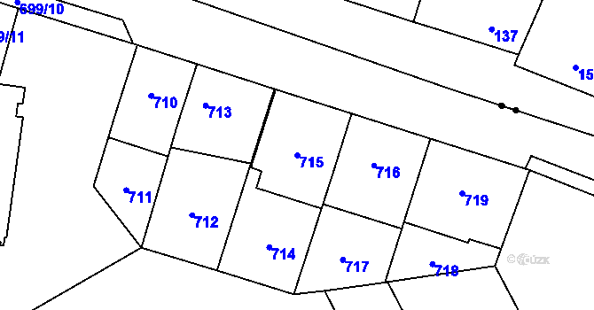 Parcela st. 715 v KÚ Libeň, Katastrální mapa