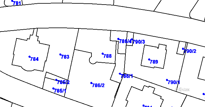 Parcela st. 788 v KÚ Libeň, Katastrální mapa