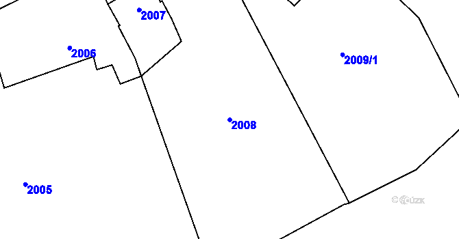 Parcela st. 2008 v KÚ Libeň, Katastrální mapa