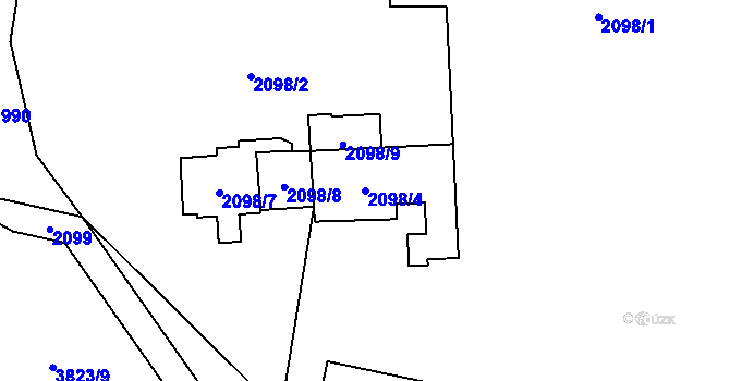 Parcela st. 2098/4 v KÚ Libeň, Katastrální mapa