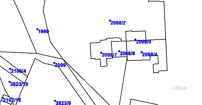 Parcela st. 2098/7 v KÚ Libeň, Katastrální mapa