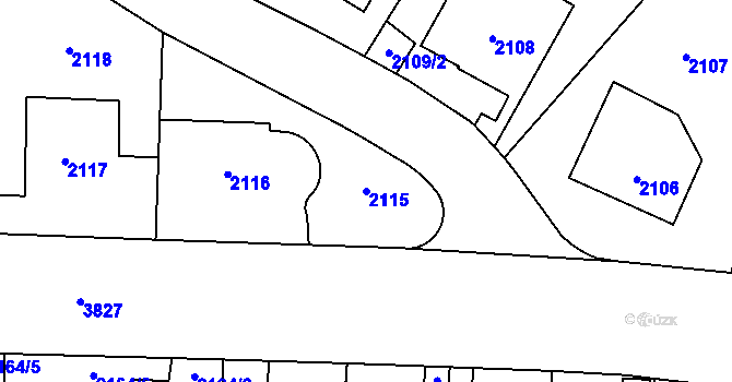 Parcela st. 2115 v KÚ Libeň, Katastrální mapa