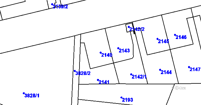 Parcela st. 2140 v KÚ Libeň, Katastrální mapa