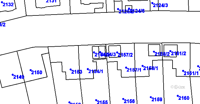Parcela st. 2154/3 v KÚ Libeň, Katastrální mapa