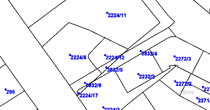 Parcela st. 2224/12 v KÚ Libeň, Katastrální mapa