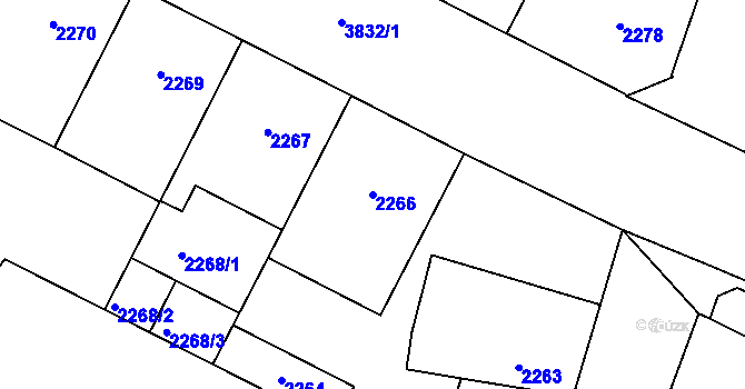 Parcela st. 2266 v KÚ Libeň, Katastrální mapa