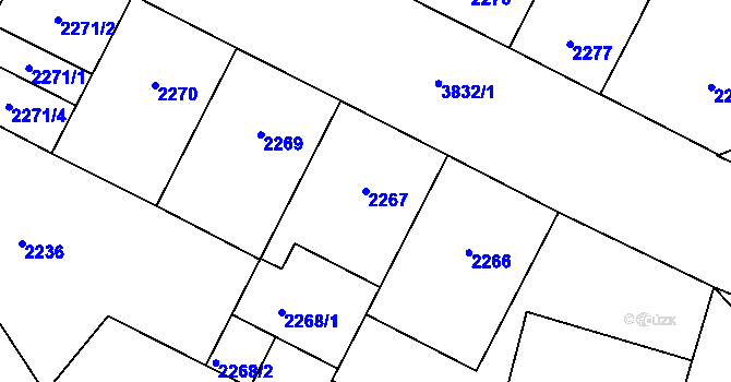 Parcela st. 2267 v KÚ Libeň, Katastrální mapa
