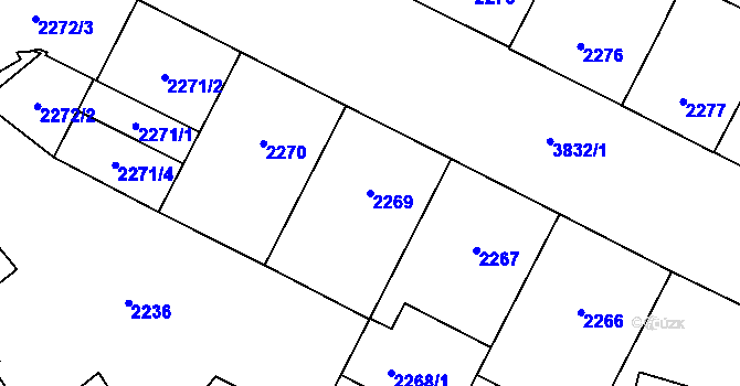 Parcela st. 2269 v KÚ Libeň, Katastrální mapa