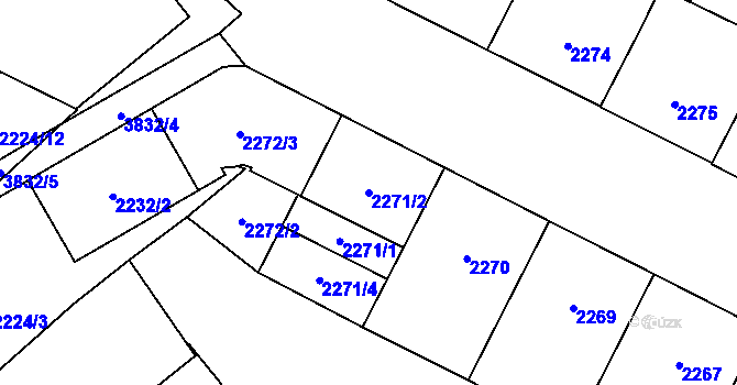 Parcela st. 2271/2 v KÚ Libeň, Katastrální mapa