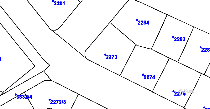 Parcela st. 2273 v KÚ Libeň, Katastrální mapa