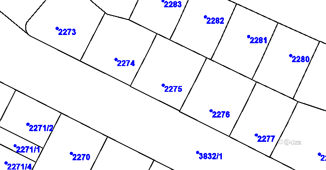 Parcela st. 2275 v KÚ Libeň, Katastrální mapa