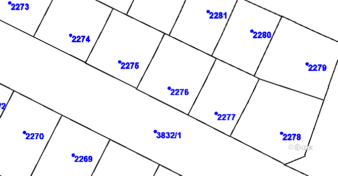 Parcela st. 2276 v KÚ Libeň, Katastrální mapa