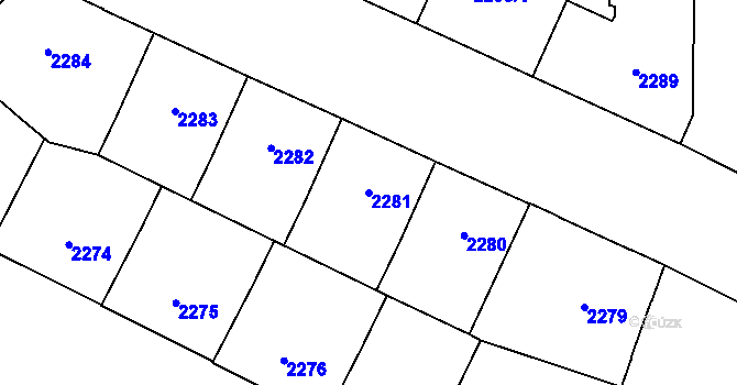Parcela st. 2281 v KÚ Libeň, Katastrální mapa