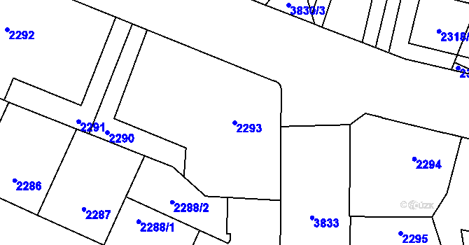Parcela st. 2293 v KÚ Libeň, Katastrální mapa