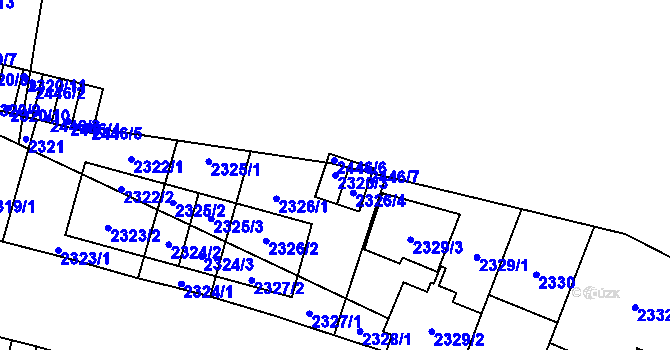 Parcela st. 2326/3 v KÚ Libeň, Katastrální mapa