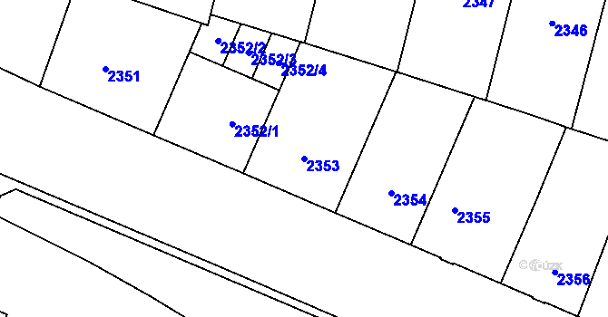 Parcela st. 2353 v KÚ Libeň, Katastrální mapa