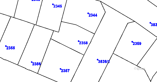 Parcela st. 2358 v KÚ Libeň, Katastrální mapa