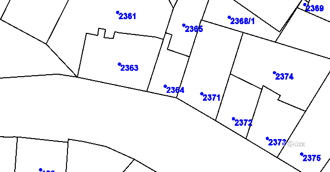 Parcela st. 2364 v KÚ Libeň, Katastrální mapa