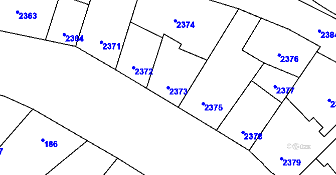 Parcela st. 2373 v KÚ Libeň, Katastrální mapa