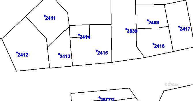 Parcela st. 2415 v KÚ Libeň, Katastrální mapa