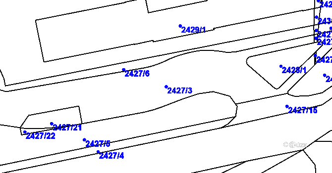 Parcela st. 2427/3 v KÚ Libeň, Katastrální mapa
