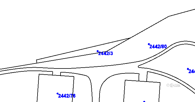 Parcela st. 2442/3 v KÚ Libeň, Katastrální mapa