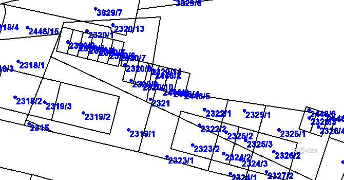Parcela st. 2446/4 v KÚ Libeň, Katastrální mapa