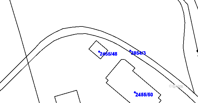 Parcela st. 2455/48 v KÚ Libeň, Katastrální mapa