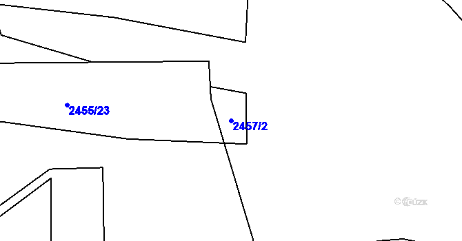 Parcela st. 2457/2 v KÚ Libeň, Katastrální mapa