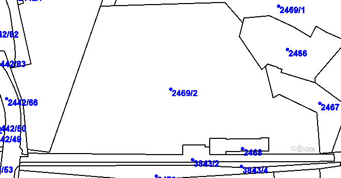 Parcela st. 2469/2 v KÚ Libeň, Katastrální mapa