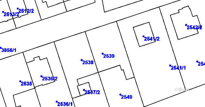 Parcela st. 2539 v KÚ Libeň, Katastrální mapa