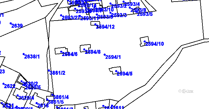 Parcela st. 2594/1 v KÚ Libeň, Katastrální mapa