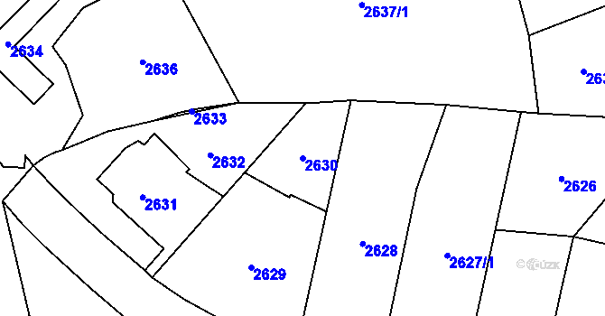 Parcela st. 2630 v KÚ Libeň, Katastrální mapa