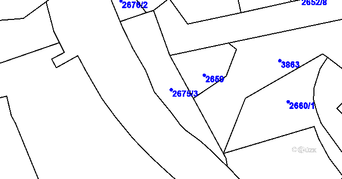 Parcela st. 2675/3 v KÚ Libeň, Katastrální mapa