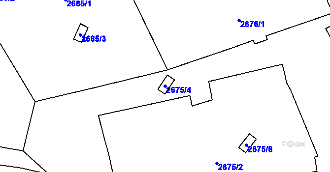 Parcela st. 2675/4 v KÚ Libeň, Katastrální mapa