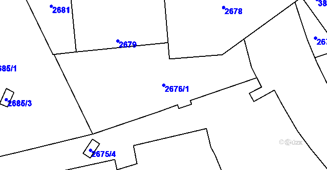 Parcela st. 2676/1 v KÚ Libeň, Katastrální mapa