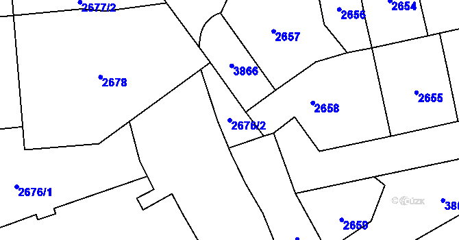 Parcela st. 2676/2 v KÚ Libeň, Katastrální mapa
