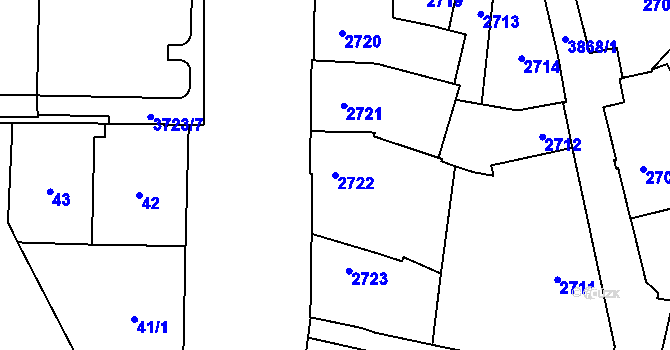 Parcela st. 2722 v KÚ Libeň, Katastrální mapa