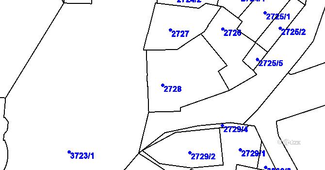 Parcela st. 2728 v KÚ Libeň, Katastrální mapa