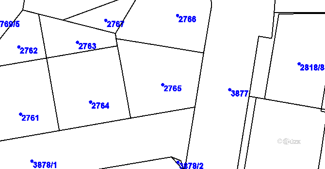 Parcela st. 2765 v KÚ Libeň, Katastrální mapa