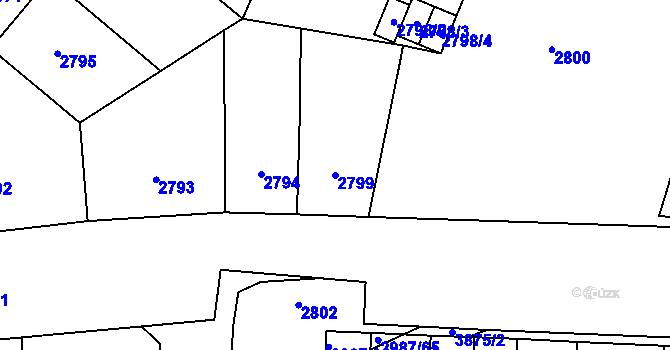 Parcela st. 2799 v KÚ Libeň, Katastrální mapa
