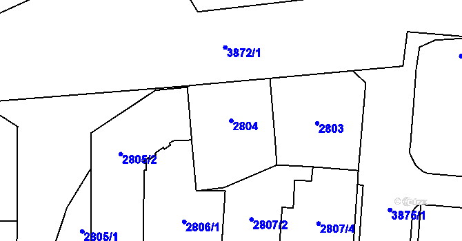 Parcela st. 2804 v KÚ Libeň, Katastrální mapa
