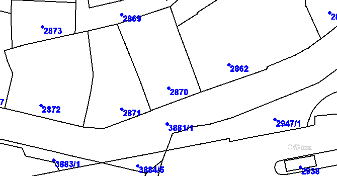 Parcela st. 2870 v KÚ Libeň, Katastrální mapa