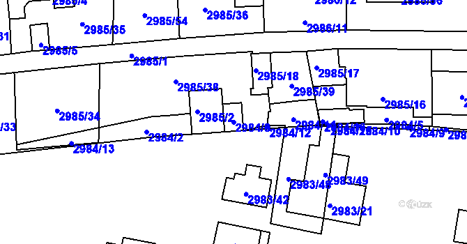 Parcela st. 2984/6 v KÚ Libeň, Katastrální mapa