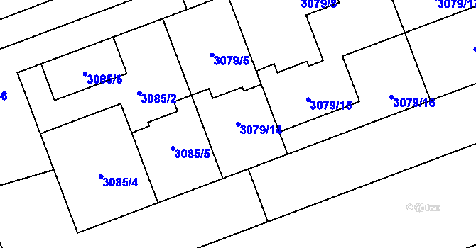 Parcela st. 3079/14 v KÚ Libeň, Katastrální mapa