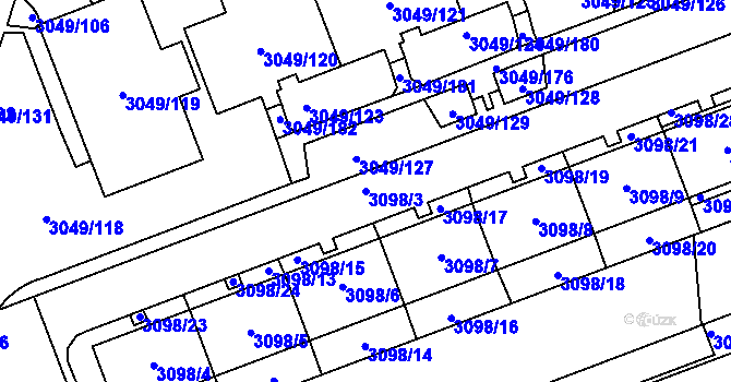 Parcela st. 3098/3 v KÚ Libeň, Katastrální mapa