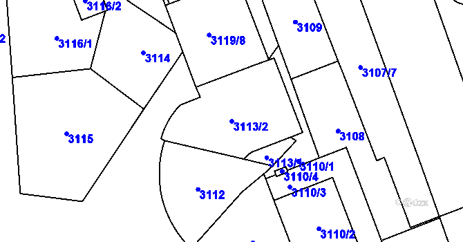 Parcela st. 3113/2 v KÚ Libeň, Katastrální mapa